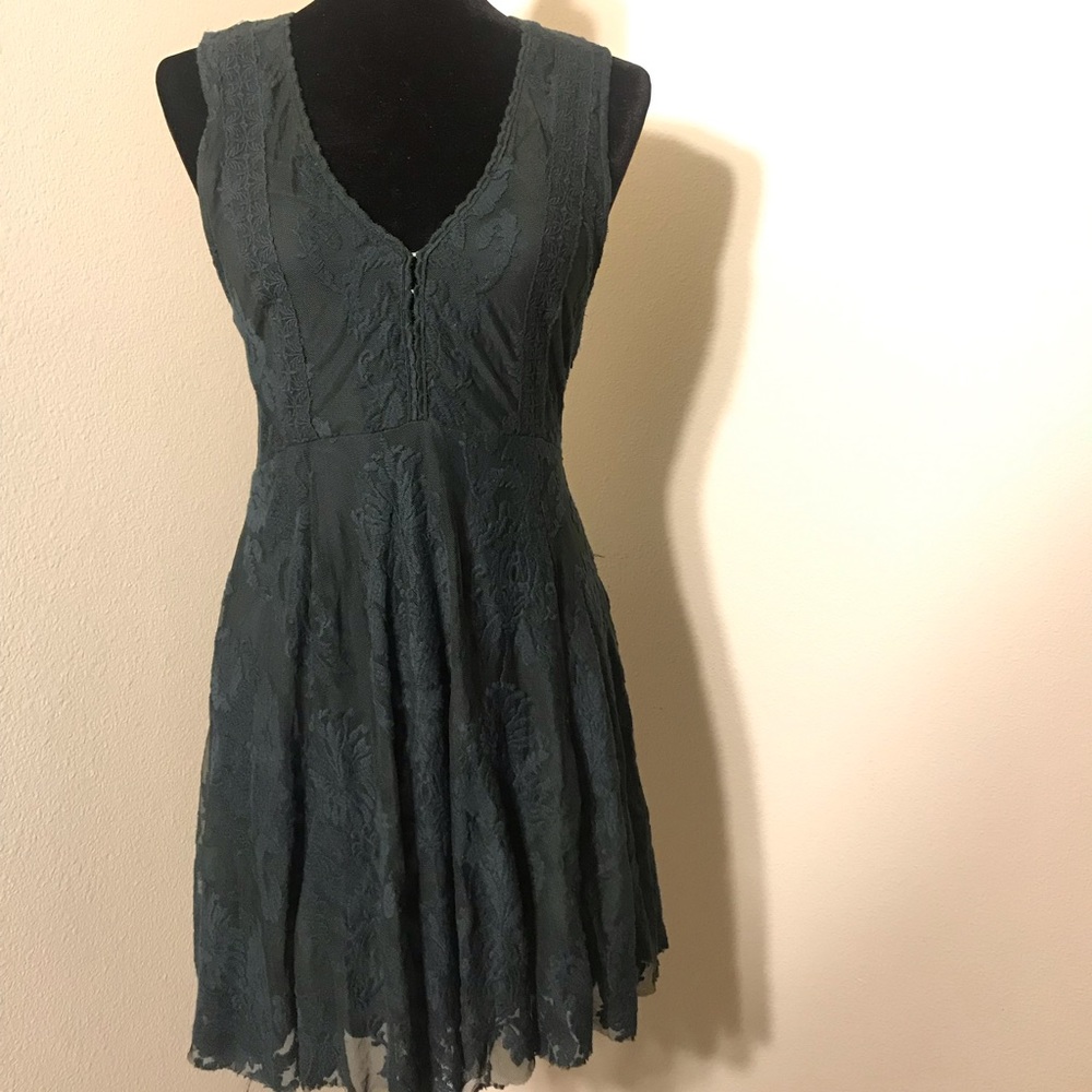 Free People Hunter Green Lace Dress
